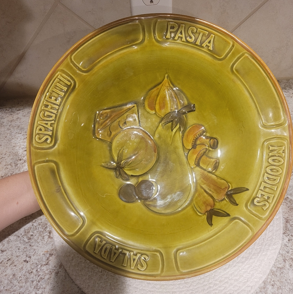 Vintage Ceramic Pasta Spaghetti Salad Noodles Bowl